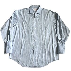 Brooks Brothers Golden Fleece Dress Shirt 17.5-34 Blue Superfine Italy Made USA